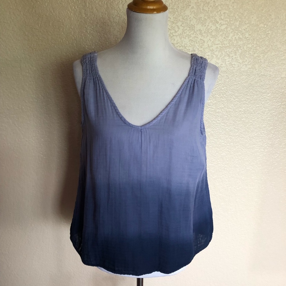 Micheal Stars Anthropologie Blue Ombré Tie Dye Gauze Sleeveless Top S New